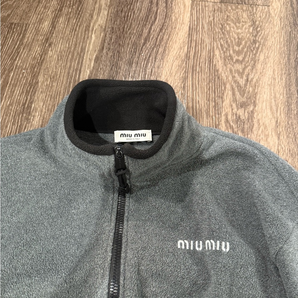 Miu Miu Gray Fleece Jacket - Picture 3 of 5
